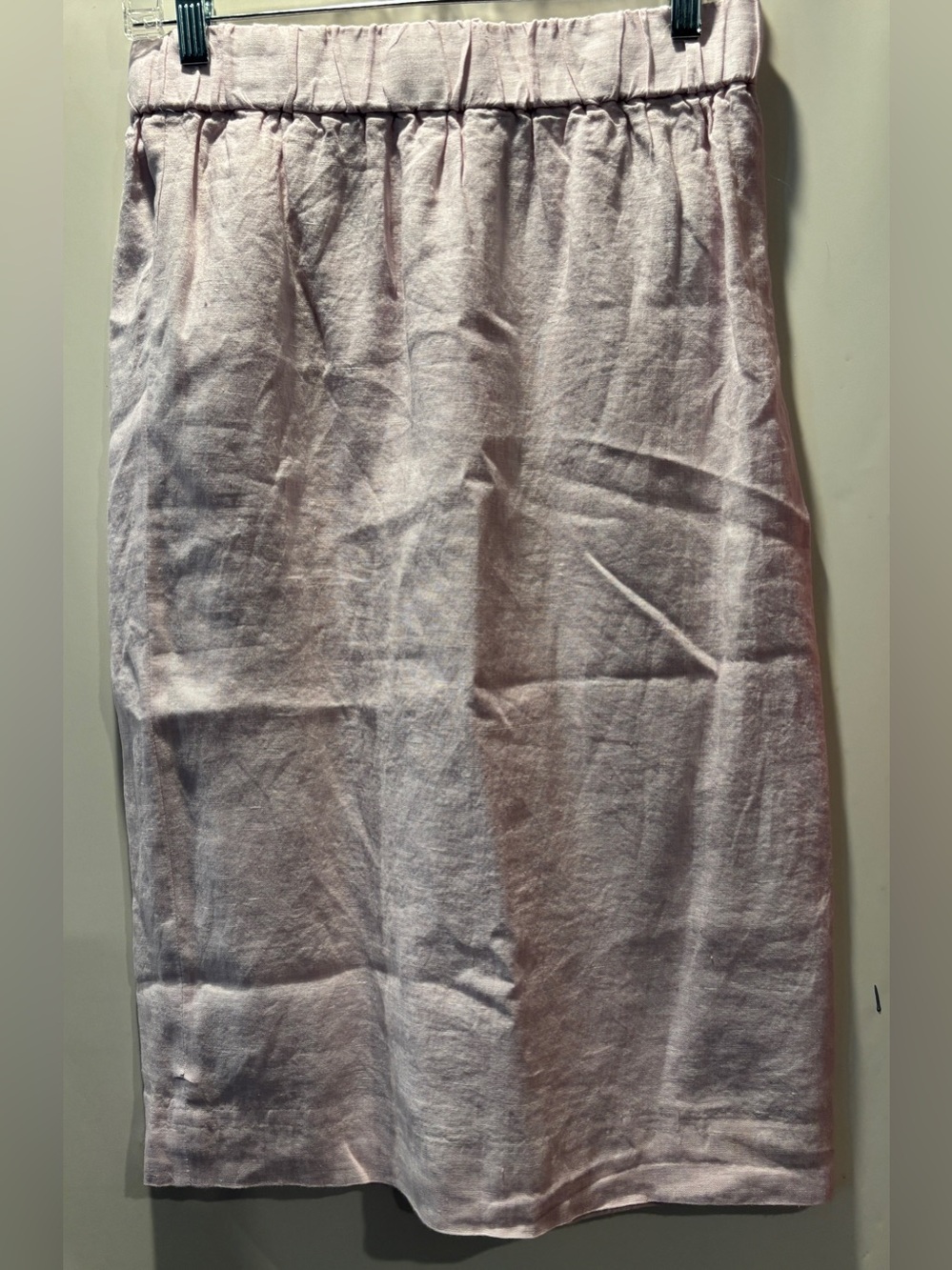 J.CREW PULL-ON 100% LINEN SKIRT Dust Pink Size Small Fully Lined In 100% Cotton